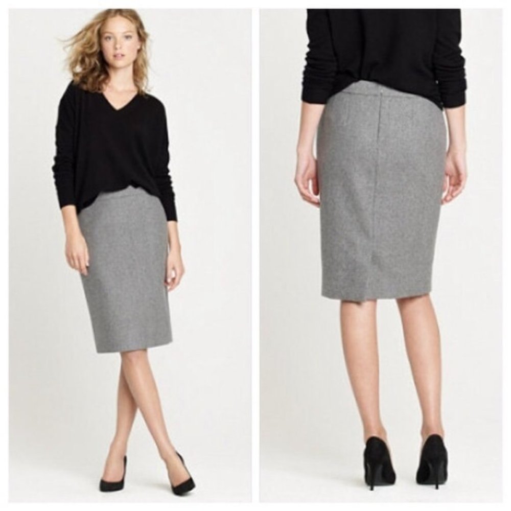 EUC J. Crew Perfect Pencil Gray Wool Skirt